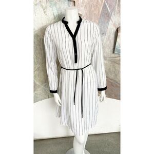 Be.You.Tiful White Pinstripe Belted Short Be You Tiful Dress Small